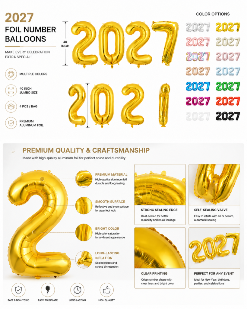 number foil balloons