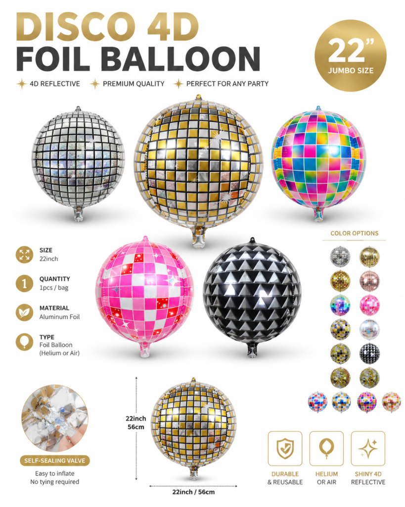 disco foil balloons wholesale