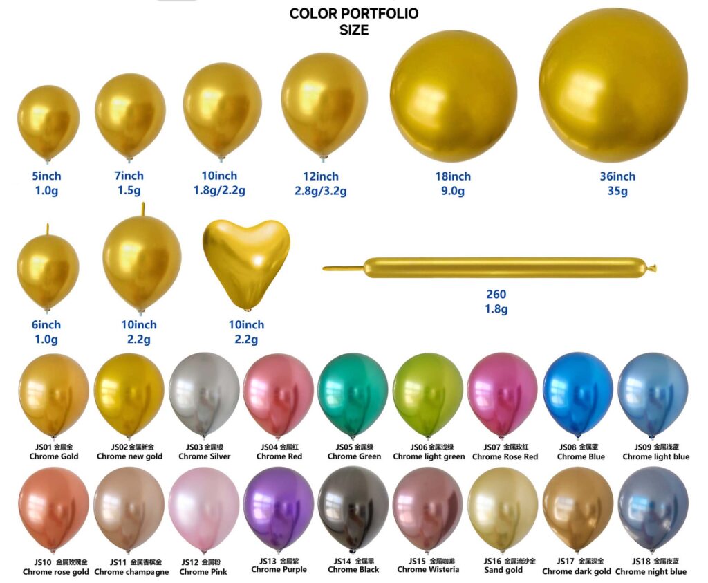 5inch chrome balloon size
Chrome Latex Balloons